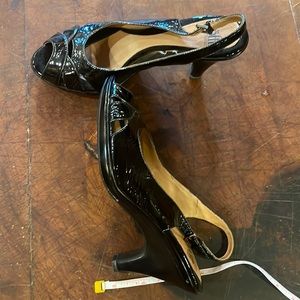 Sofft black patent leather heels